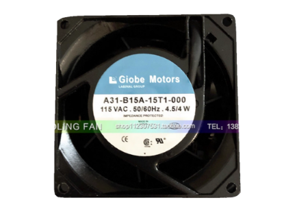 Picture of Globe Motors A31-B51A-15T1-000 Server-Square Fan A31-B51A-15T1-000