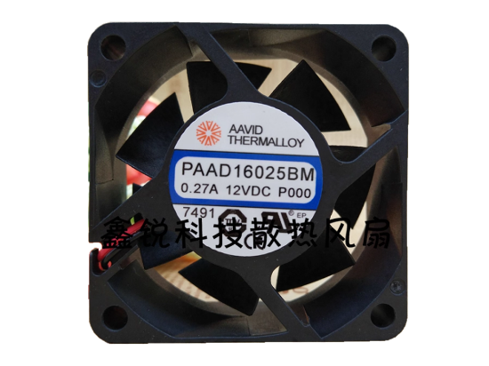 Picture of AAVID PAAD16025BM Server-Square Fan DC 12V 0.27A, 60x60x25mm, 2-Wire