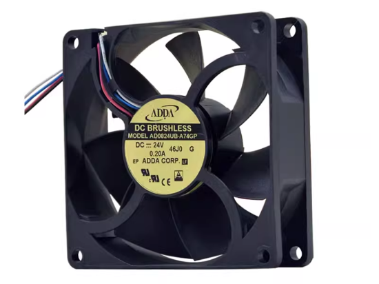 Picture of ADDA AD0824UB-A74GP Server-Square Fan  G, DC 24V 0.20A, 80x80x25mm, 4-Wire