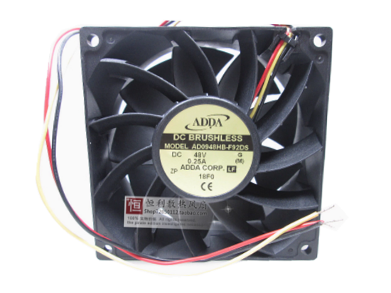 Picture of ADDA AD0948HB-F92DS Server-Square Fan G, DC 48V 0.25A, 90x90x25mm, 3-Wire