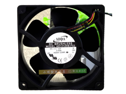 Picture of ADDA AD1212HB-F53 Server-Square Fan G, DC 12V 0.50A, 120x120x38mm, 3-Wire