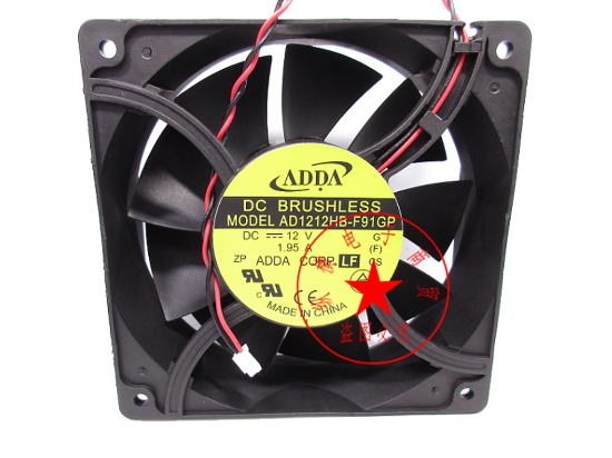 Picture of ADDA AD1212HB-F91GP Server-Square Fan DC 12V 1.95A, 120x120x38mm, 3-Wire