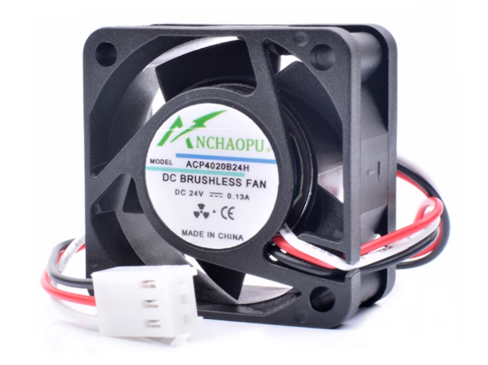 Picture of ANCHAOPU ACP4020B24H Server-Square Fan DC 24V 0.13A, 40x40x20mm, 120mm, 3-Wire 3-Pinconnector