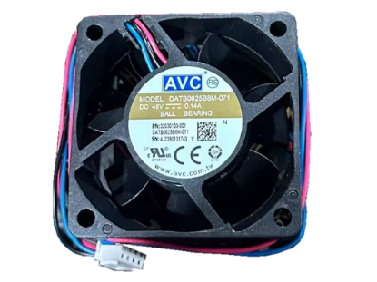 Picture of AVC DATB0625B8M Server-Square Fan  -071, DC 48V 0.14A, 60x60x25mm, 3-Wire