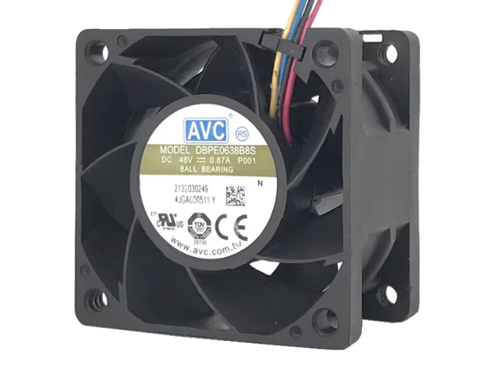 Picture of AVC DBPE0638B8S Server-Square Fan P001, DC 48V 0.87A, 60x60x38mm, 4-Wire