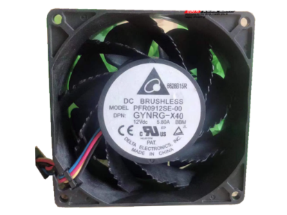 Picture of Delta Electronics PFR0912SE-00 Server-Square Fan GYNRG-X40, BBM, DC 12V 5.80A, 90x90x38mm, 4-Wire
