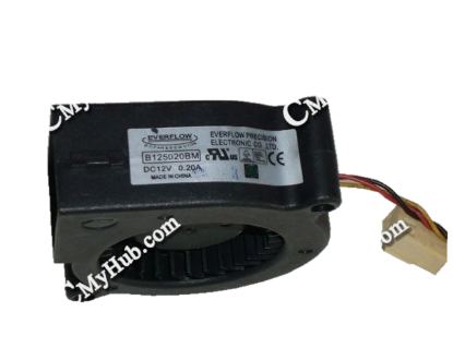 Picture of Everflow B125020BM Server - Blower Fan bw50x20, w545x3x3, 12V 0.20A