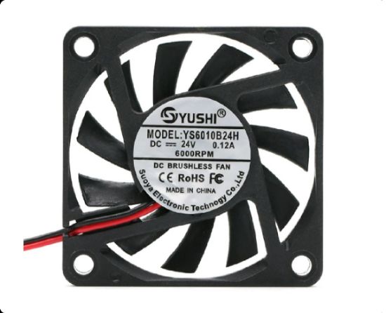 Picture of Yushi YS6010B24H 24V 0.12A, 60x60x10mm, 2 wire  Server-OEM Fan 