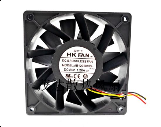 Picture of HK FAN AB12038V24 Server - Square Fan 01, sq120x120x38, 3w, DC 24V 1.2A