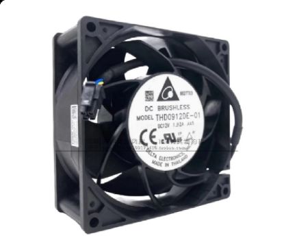 Picture of Delta Electronics THD0912DE-01 Server - Square Fan AA5, sq90x90x38, w80x3x3P, DC 12V 1.92A 