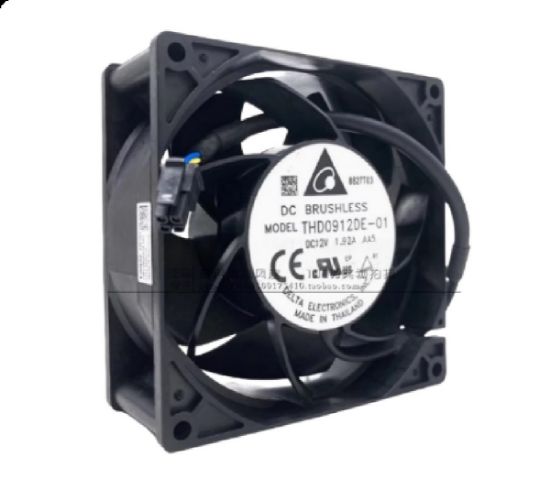 Picture of Delta Electronics THD0912DE-01 Server - Square Fan AA5, sq90x90x38, w80x3x3P, DC 12V 1.92A 