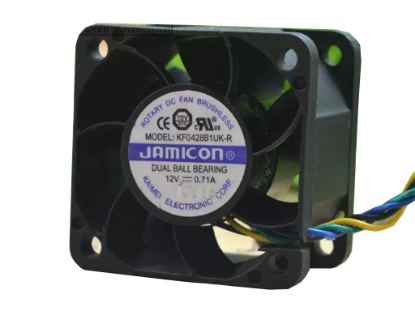 Picture of Jamicon KF0428B1UK-R Server-Square FanDC 12V 0.71A, 40x40x28mm, 4-Wire