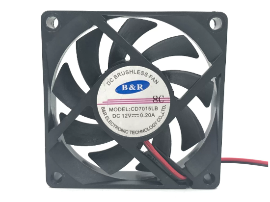 Picture of B&R CD7015LB Server-Square Fan 	DC 12V 0.20A, 70x70x15mm, 2-Wire