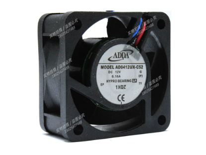 Picture of ADDA AD0412UX-C52 Server-Square Fan DC 12V 0.18A, 40x40x20mm, 3-Wire