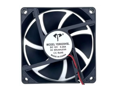 Picture of ICFAN / SHICOH YD8020HSL  Server - Square Fan 12V0.20A, sq80x80x20mm, 2W