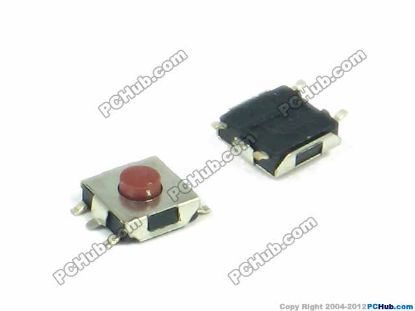 Picture of UPH Component Switch- Push Button  Tact Switch, 6.5x6.5x3.1mm, SMD 5 pin, Red