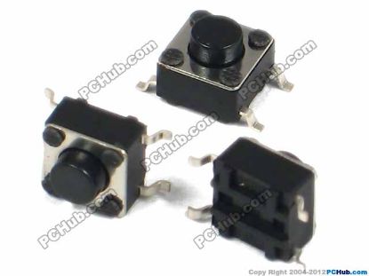 Picture of UPH Component Switch- Push Button  Tact Switch, 6x6x5mm, SMD 4 pin, Black