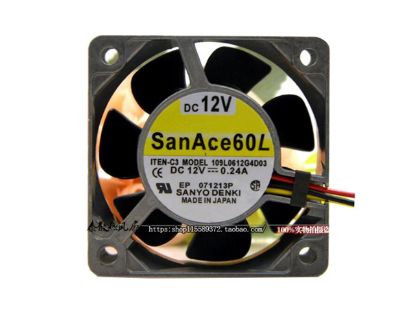 Picture of Sanyo Denki 109L0612G4D03 Server-Square Fan 109L0612G4D03