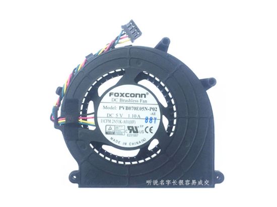 Picture of Foxconn PVB070E05N-P02 Cooling Fan  DC 5V 1.10A, Bare Fan, 2HM9P-A00