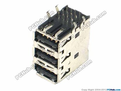 Picture of Foxconn Jack & Plug Jack- USB  Three Layer USB Jack, 22x13x24mm