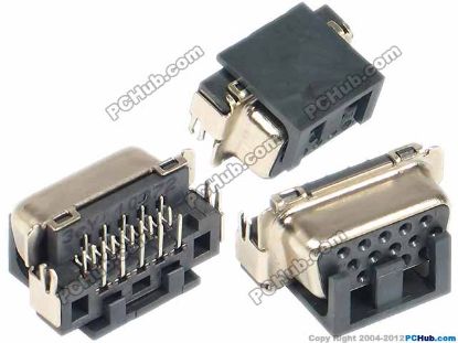 Picture of UPH Jack & Plug Jack- Video / Display VGA Jack, Shen Board, H6.0mm, 10.5x20.5x11mm